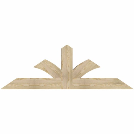 Ekena Millwork Richland Rough Sawn Timber Gable Bracket, Douglas Fir, 72"W x 24"H x 6"D x 6"F, 8/12 Pitch GBW072X24X0606RIC00RDF